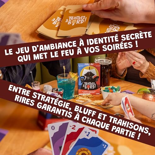 SAVANA Traitres à Bord - Jeu de société - Grand Prix du Jouet 2023 - Jeux à identité secrète - Jeu de Voyage et de Poche - Jeu de Cartes dès 10 Ans
