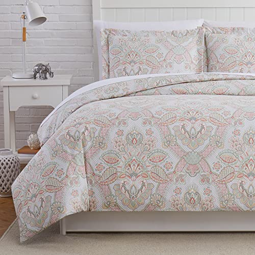 Southshore Fine Living, Inc. Oversized Comforter Bedding Set Down Alternative All-Season Warmth, Soft Reversible Bedspread 2-Piece With One Matching Sham, Coral, Twin / Twin Xl #TOP1
