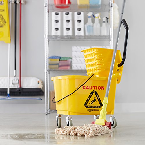 Amazon Basics Loop-End Synthetic Mop Head, 5-Inch Headband, Large, Blue - 6-Pack #TOP3