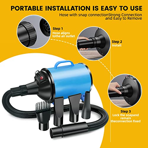 AHWOiHS Soffiatore per Cani 2400W Asciugacapelli