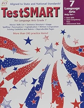 Paperback TestSMART for Language Arts Grade 7:Help for Basic Language Arts Skills, State Competency Tests, Achievement Tests Book