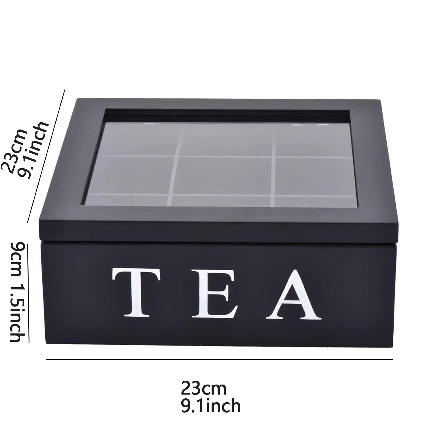 Buy D&D Wood Tea Storage Box, Luxury Premium Natural Wood Tea Chest Organizer Teabag Storing 9