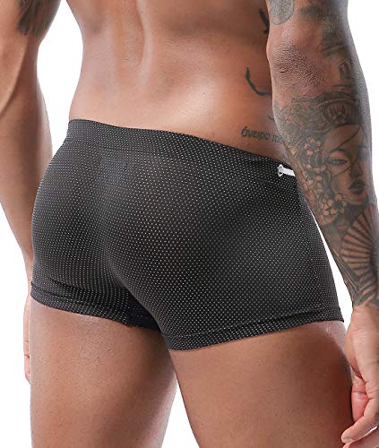 MIZOK Men's Swim Trunk Swimwear Quick Dry Bathing Suit Board Short Sexy Boxer Brief with Drawstring3