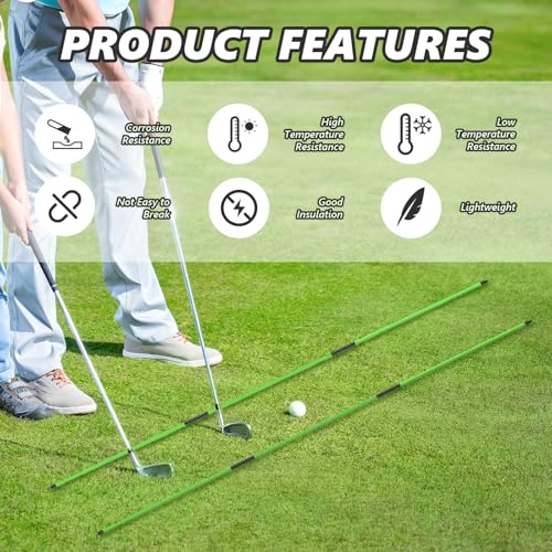 flintronic Golf Alignment Sticks, 2 Stück Klappbar Golfübungsstangen mit Durchsichtigem Aufbewahrungsrohr, Alignment Übungsstangen Schwunghilfe Golfübungsgerät Richtungsanzeige zum Zielen Putten, Grün