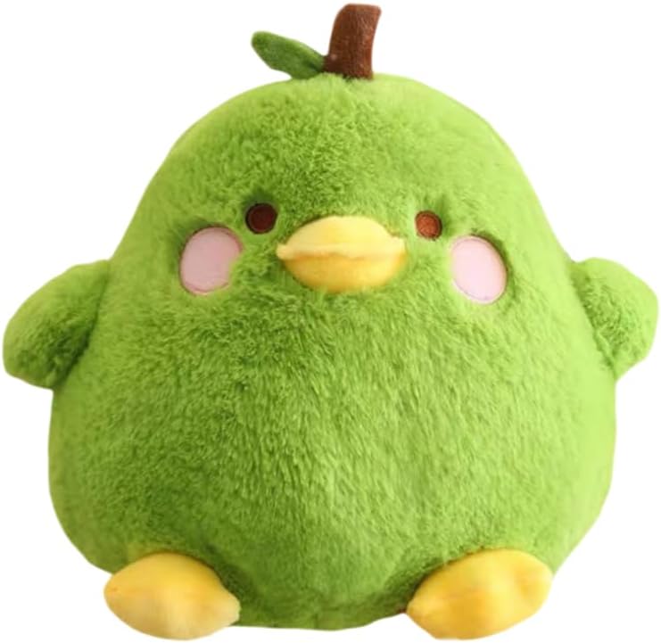 Cute Fruit Pear Duck Stuffed Animal Plush Toy Pillow - Girls and Boys Birthday Gift - 7.8" (Green 7.8)