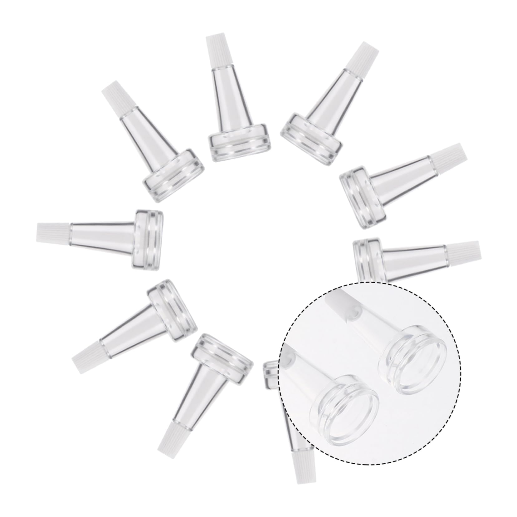 BELLIFFY 100pcs Essence Bottles Liquid Bottle Caps Plastic Horn Caps Home Travel Business