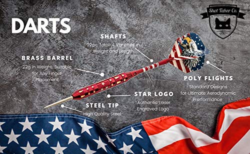 Shot Taker Co. Est. 2017 Steel Tip Darts Set - Professional Darts Steel Tip For Dartboard thumb #5