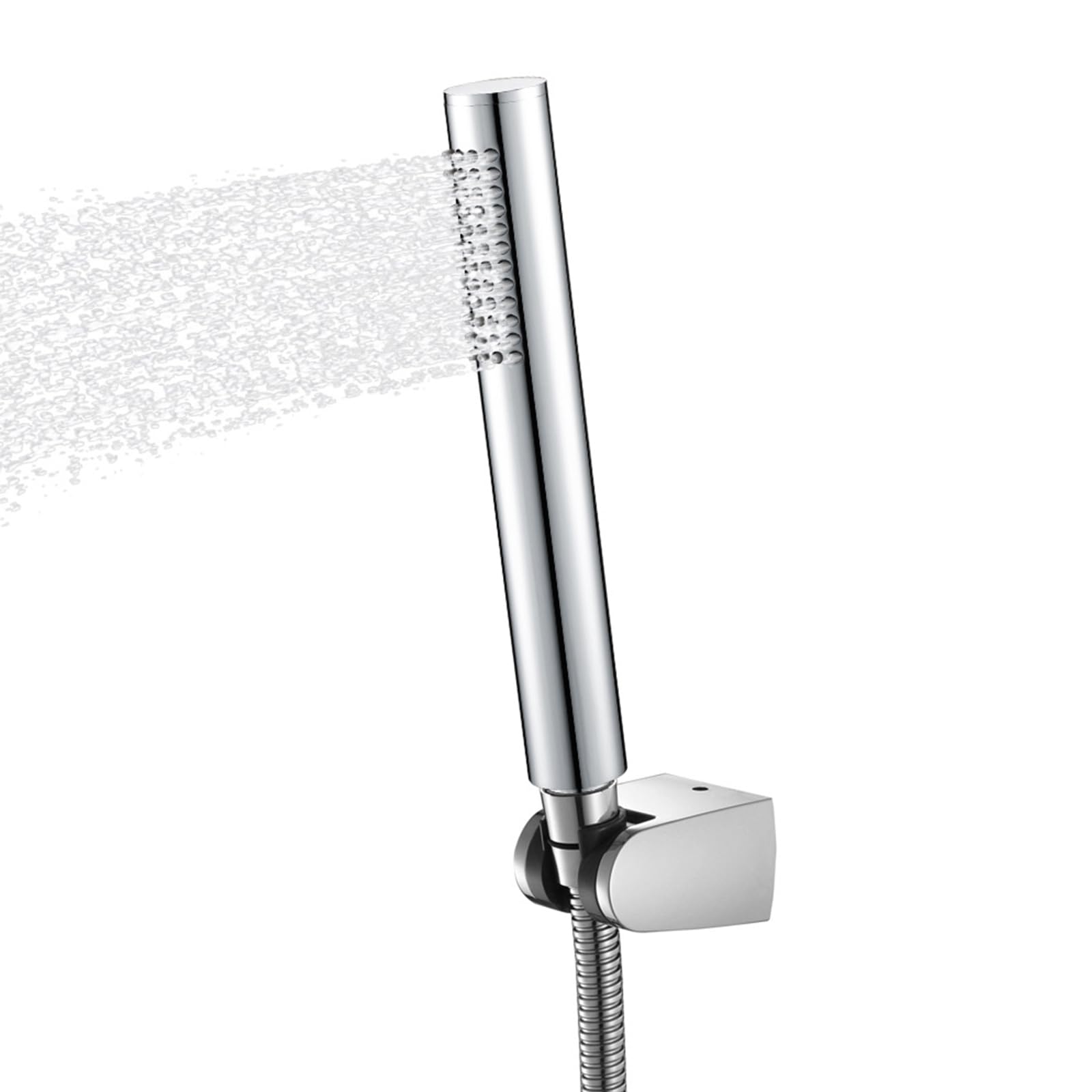 Ensemble de douche à main en acier inoxydable durable avec finition chromée miroir