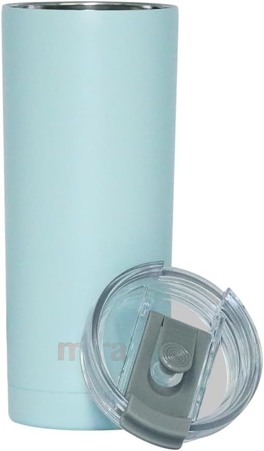 MIRA 20 oz Stainless Steel Vacuum Insulated Tumbler with Multi-Use Flip Lid & Straw - Travel Tumbler Cup for Hot or Cold Drinks - Pearl Blue - Image 8