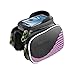 Yhjkvl - Borsa da sella, per bicicletta, con tubo anteriore, per smartphone, taglia M, colore: Rosa