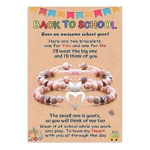 HGDEER Back to School Gifts for Daughter Granddaughter Mommy and Me Matching Heart/Butterfly Bracelets Set for Girls