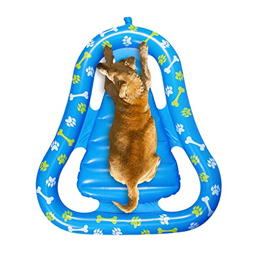 Pool Float For Dog And Cat, Dog Pool Float, Dog Inflatable Raft, Pet Pool Float, Inflatable Stay Dry Ride On Puppy Paw Raft For Pets Swimming (47.2 X 36.2 Inch) #TOP1