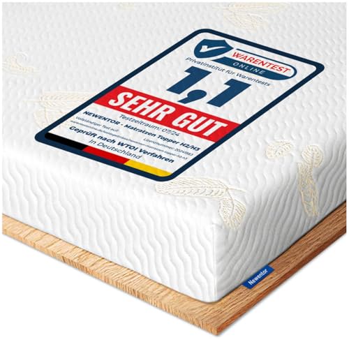 Newentor® 7cm Gelschaum Topper 160 x 200 cm Matratzentopper 2-in-1 Viskotopper, Gel Memory Topper für Bett Boxspringbett Schlafsofa, Bezug waschbar