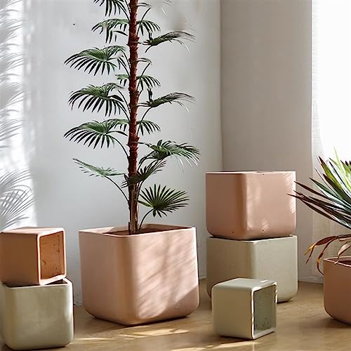 Faux béton marron : le pot de fleurs léger qui ne raye pas le sol - 7