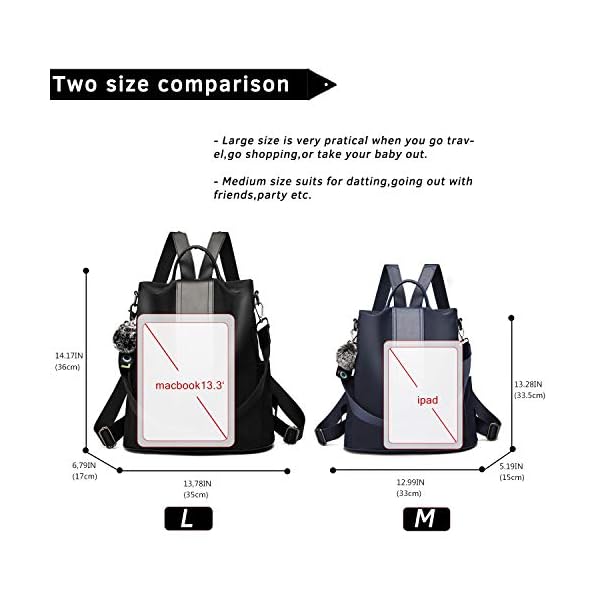 TcIFE Backpack Purse for Women Fashion School Purse and Handbags Shoulder Bags Nylon Anti-theft Rucksack - Image 4