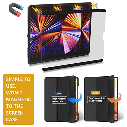 Haolocm Magnetic Like Paper Screen Protector For Ipad Pro 12.9-Inch (2022/2021/2020), Removable Ipad Pro 12.9 Matte Screen Protector Anti-Glare Blue Light Reusable Ipad Pro 2022 Screen Protector #TOP3