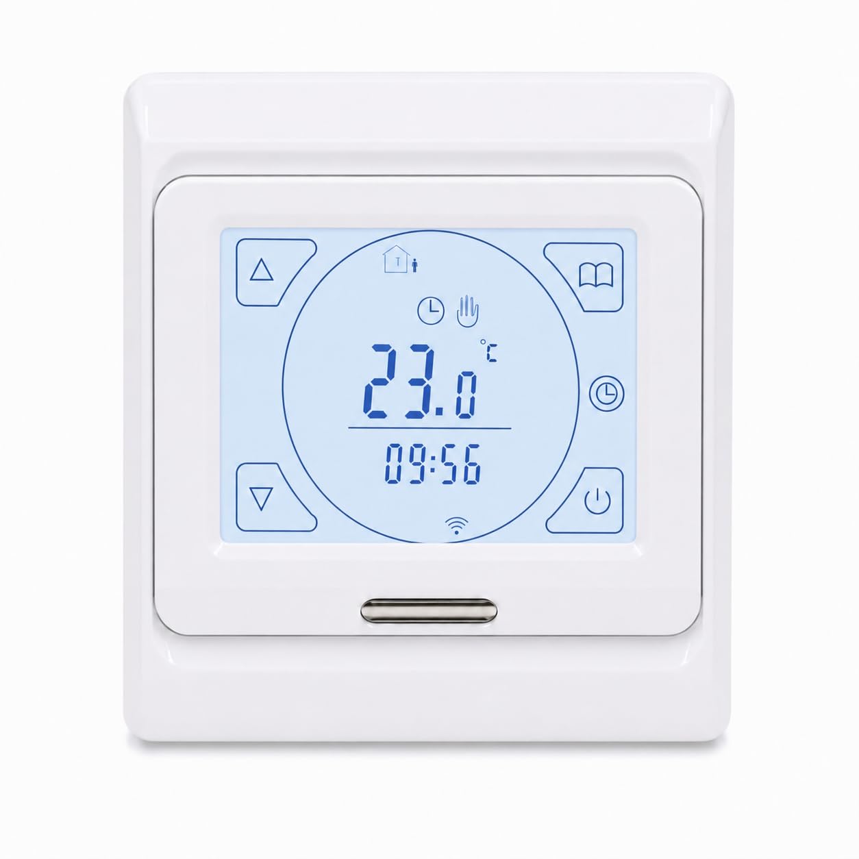 M80 WiFi Underfloor Heating Thermostat, Smart Digital Temperature Controller with Floor Sensor, 16A Electric Floor Heating Thermostat Compatible with Tuya Smart App, Flush Mounted 230V White