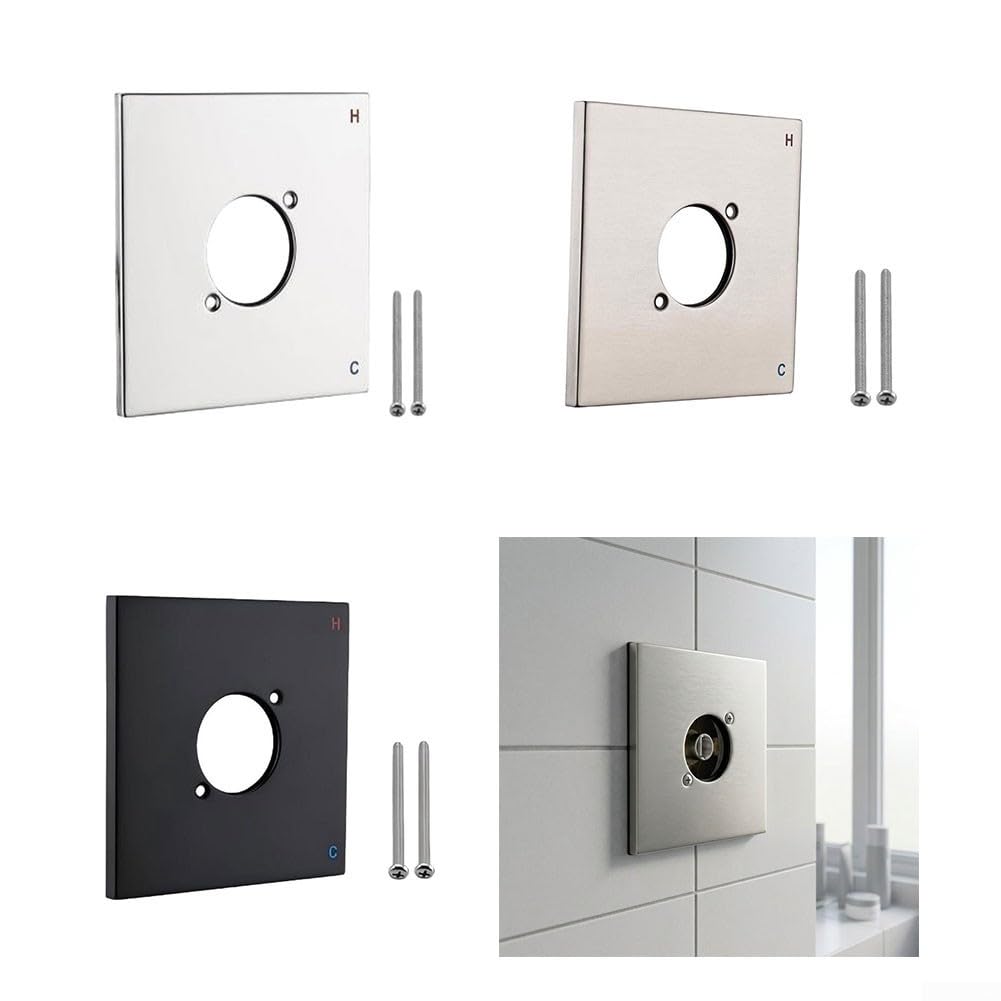 para placa de para ducha 1314 para acero Inoxidable Negro Mate para Grifo Baño - Embellecedor Pared 6.5 Pulgadas Compatible R10000(Black)