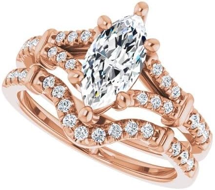 1-3 CT Marquise Halo Wedding Moissanite Ring, 10k 14k 18k Gold & 925 Sterling Silver Unique Engagement Ring Birthday Gifts