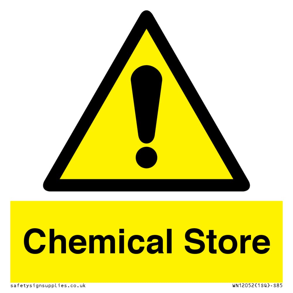 Chemical Store Sign - 85x85mm - S85, Yellow/White