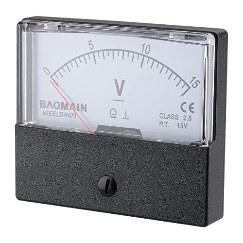 Image of Baomain Voltmeter DH-670 Rectangle Class 2.0 DC 0-15V Analog Panel Volt Voltage Meter CE