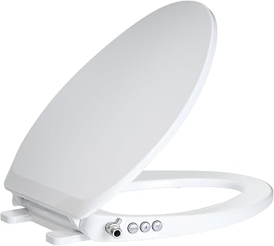 Bidet Toilet Seat Non-Electric, Self-Cleaning Dual Nozzles for Frontal & Rear Wash, Adjustable Water Pressure, Slow-Close Lid, Fits Elongated Toilets Hygienic & Eco-Friendly Upgrade Elongated