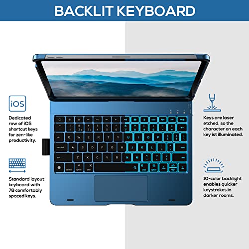 TYPECASE Capa Touch iPad Air 5ª geração com teclado (11 polegadas, 2022): Trackpad - Rotativo de 360