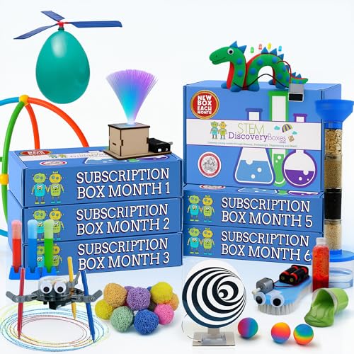 6-Month Subscription | Science Kits for Kids with 18 Hands-On STEM Experiments, 3 Projects Per Box, All Supplies Included | Home & Remote School Learning for Ages 7–12, New Box Every Month