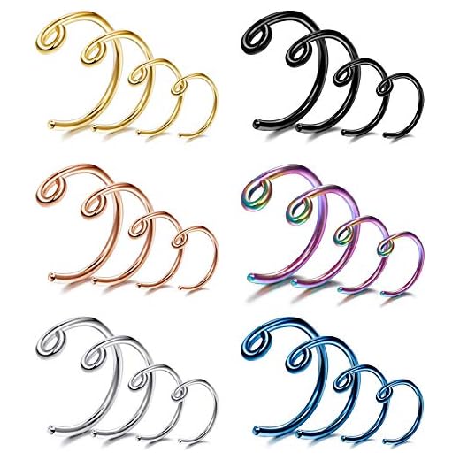 Milacolato 18 G 20 G 316L rostfritt stål näsring ring broskhelix örat ring septum piercing tragus kroppssmycken 6-12 mm 24 st e rostfritt stål, cod. MLU-H-P00049-C-0.8MM