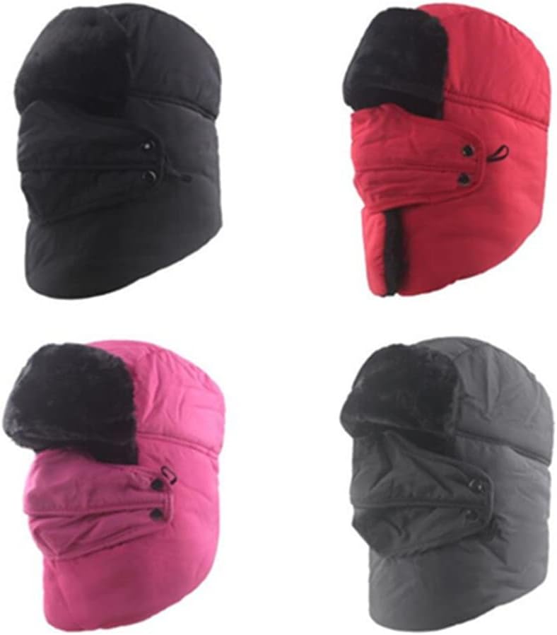 Earmuffs Caps Adult Men's Winter Warm Hat Bomber Hats Thick Velvet Women's Cold-Proof Ski Cap