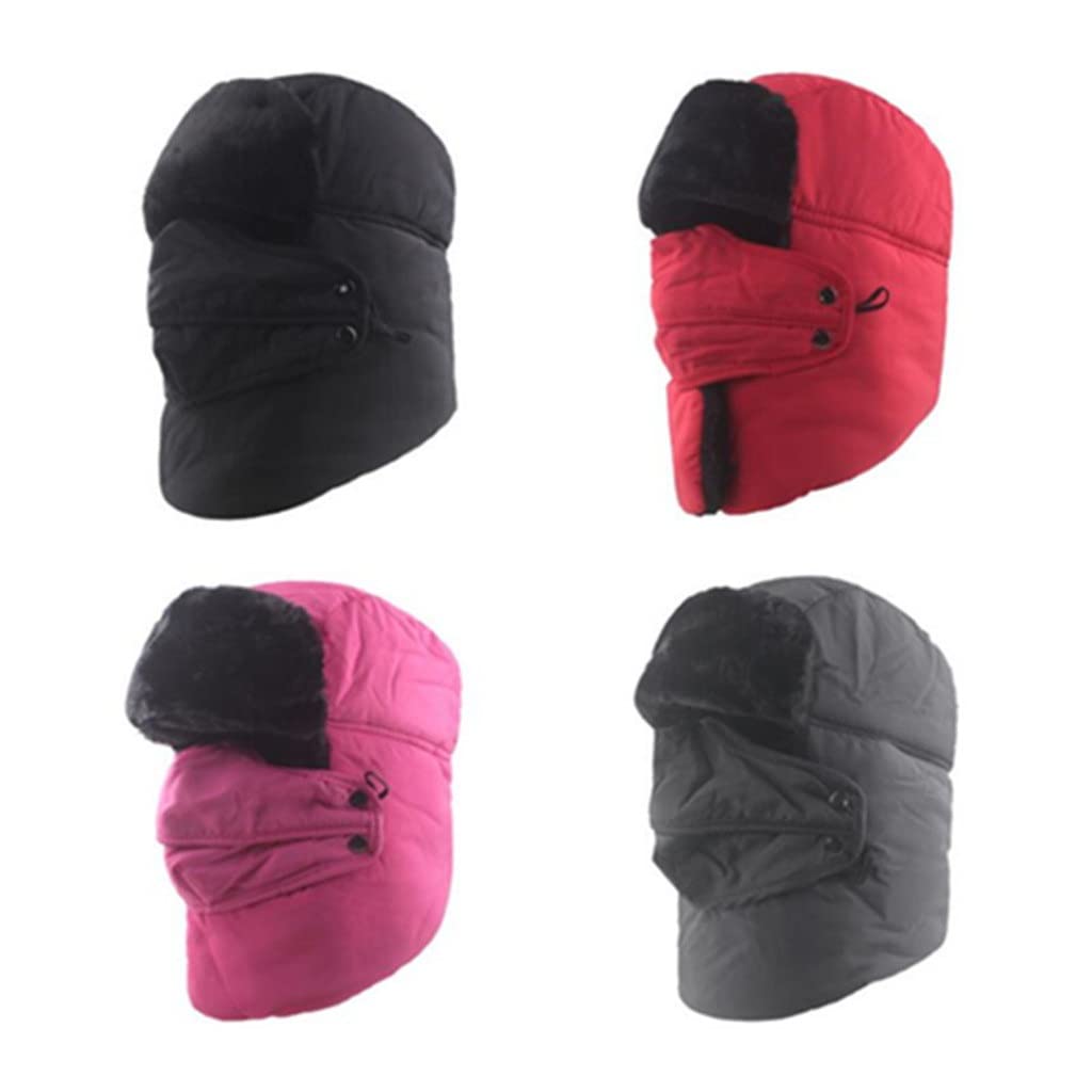 FENOKD Earmuffs Caps Adult Men's Winter Warm Hat Bomber Hats Thick Velvet Women's Cold-Proof Warm Ski Cap (3 Pack)?3-Pack