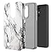 Rosebono for LG K20 Plus Case, LG K20 V Case, LG K20 Case, LG Harmony Case, LG Grace Case, Hybrid Dual Layer Shockproof Hard Cover Graphic Colorful Silicone Skin Case for LG LV5 (White Marble)