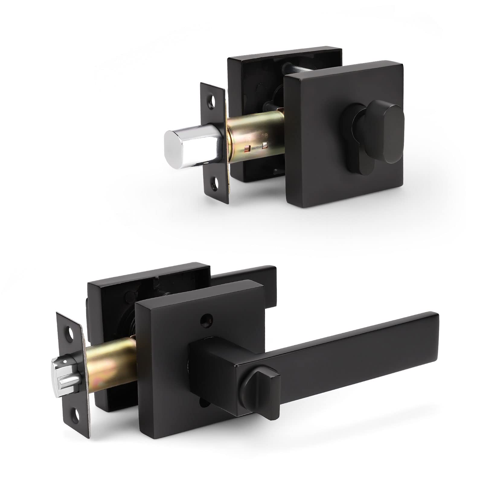 KNOBWELL Matte Black Door Knob & Deadbolt Set -15