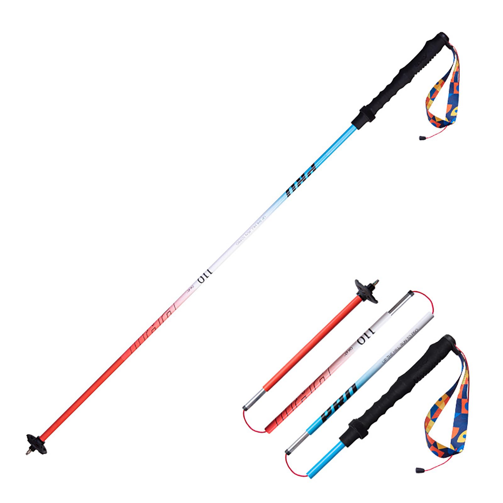 AONIJIE 2pcs New Folding Durable Trekking Pole, Lightweight Quick-Lock 7075 Aluminum Alloy Walking Pole for Cross-Country,