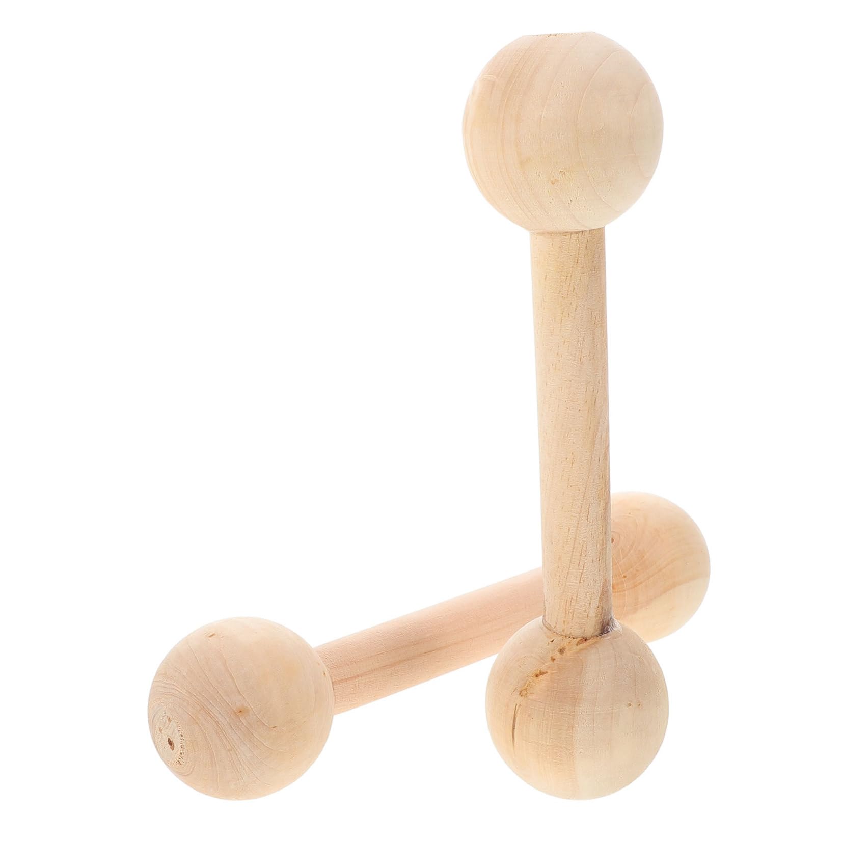2 Pcs Wooden Dumbbells for Kids Toddler Exercise Equipment Small Weight Hand Weights Set for Children for Gym