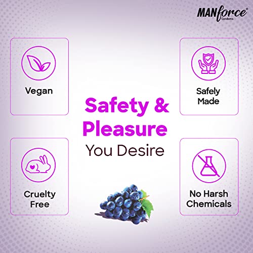 Image of Manforce XTASY Black Grapes Flavoured Condoms for Men| 40 Count (Pack of 4)| Extra Dotted for Intense Pleasure