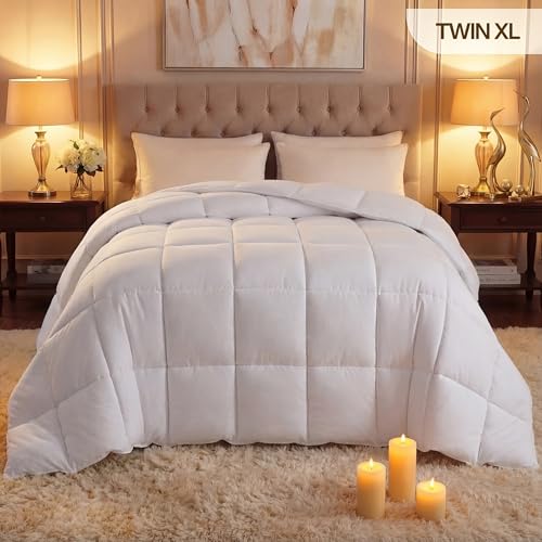 Image of Utopia Bedding Comforter Duvet Insert, Quilted Comforter with Corner Tabs, Box Stitched Down Alternative Comforters Twin XL Size (White) (Pack of 2)