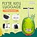 Flyte Scooter Suitcase Darwin The Dinosaur - 2-in-1, 18 Inch Ride on Children's Luggage, 25 Litre Capacity Kids Suitcases on Wheels for Boys and Girls Aged 4+, Foldable Waterproof Kids Suitcase