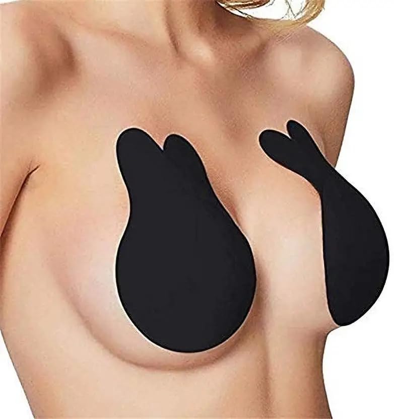 Bunny Shape Adhesive Breast Lift Petals, Nude, Silicone, Reusable and Washable, Invisible Support for Backless and Strapless Outfits, One Size-image-23