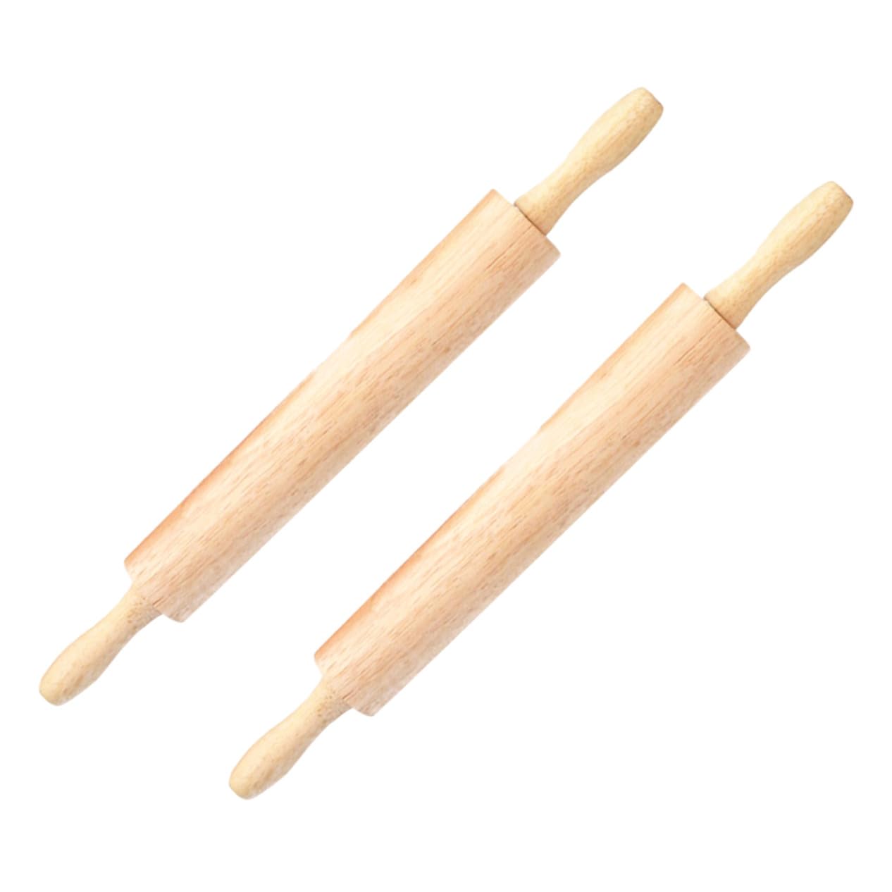 Nudelholz Aus Massivholz 47x6cm Ohne Wachs Langlebige Backrolle Mit Rostfreien Lagern Für Pizza Und Gebäck 2 Stück