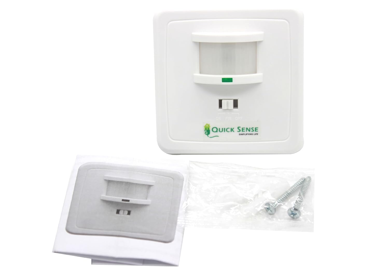 Quick Sense PIR Wall Mounted Hidden Infrared Motion Sensor Switch with on/off Button, Standard Size 2