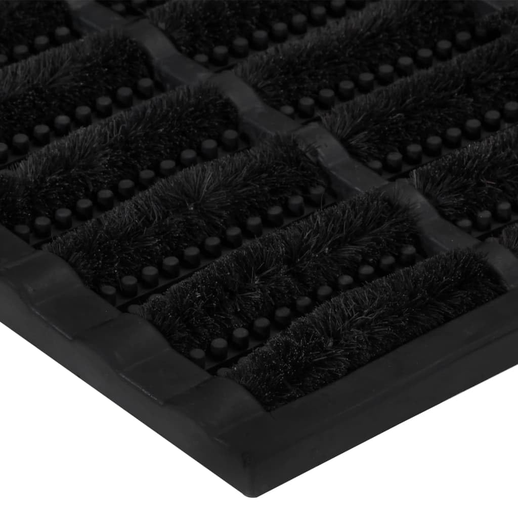 Felpudo rectangular 40 x 60 cm goma y fibra de coco | Base antideslizante, apta para aspiradora, interior y exterior, para porche y garaje