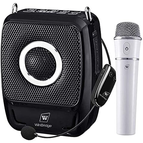 Voice Amplifier with 2 Wireless Microphones, 5.0 Bluetooth Wireless Microphone and Speaker Set with Shoulder Strap-Powerful 25W Rechargeable Portable Personal Pa System for Teachers Meeting Cover