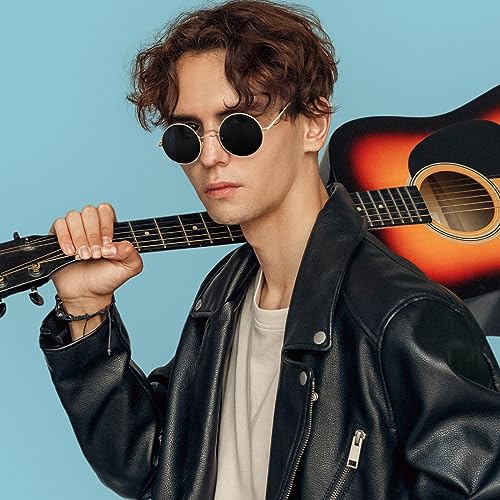 Sunier Round Sunglasses Men Womens Shades Polarized Retro Circle UV400 Sun Glasses3