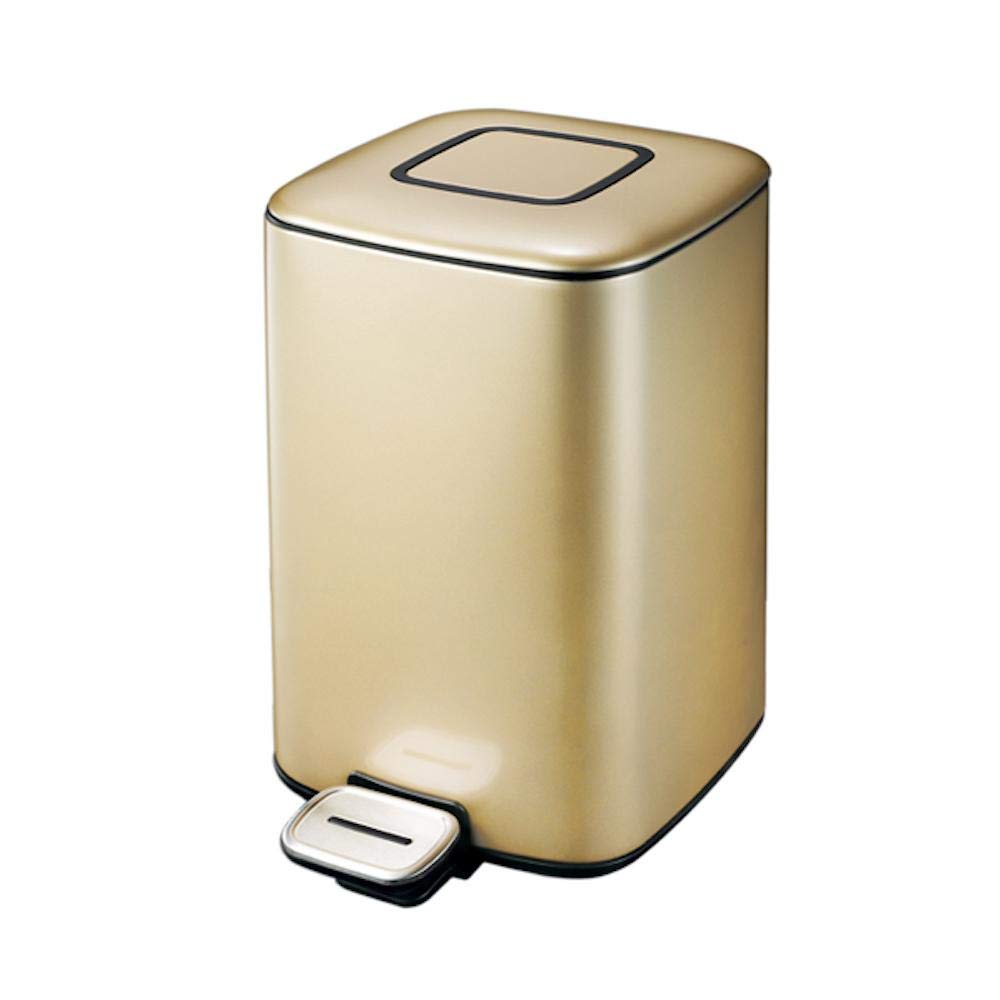 Stainless Steel Square Slow Closing Bin 12L Gold