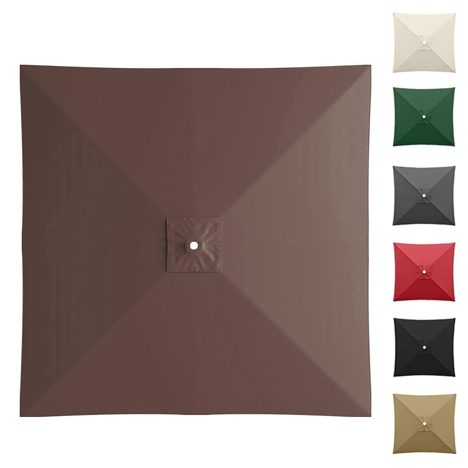 GAOXIAO Sun Umbrella Replacement Canopy, Parasol Replacement Canopy Cover Outdoor Cantilever Offset Parasol Top Cover Cloth for Patio Garden Weatherproof UV-Anti Coffee 2.5m 8ribs