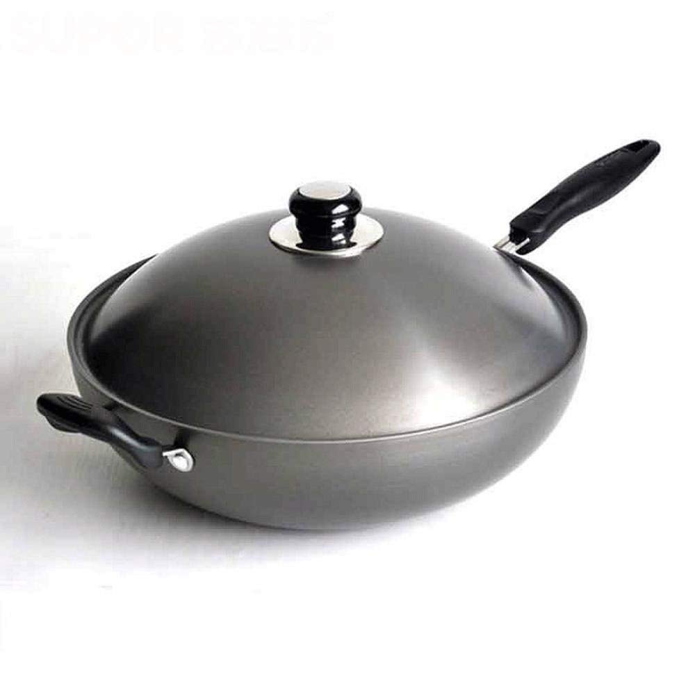 Work Wok Aus Gusseisen Mit Glattem, Ausbalanciertem Boden Und Breiten Griffen, Groß,L