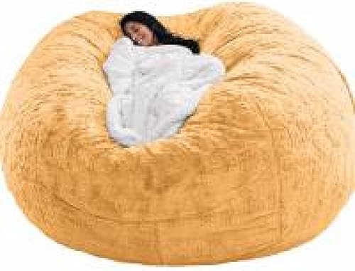 Miniatura 8 de DIOB Funda redonda para silla de puf, para adultos, adolescentes (relleno no incluido), silla de sofá gigante suave, cómoda silla de descanso, azul