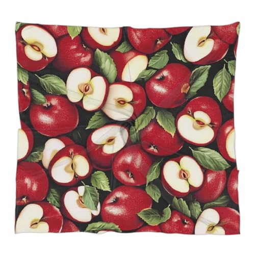 Square Head Scarf Apples Bandana Silk Feel Like Hair Wrap Shawl Lightweight Scarves Fashion Accessories for Women Girls - Main Image
