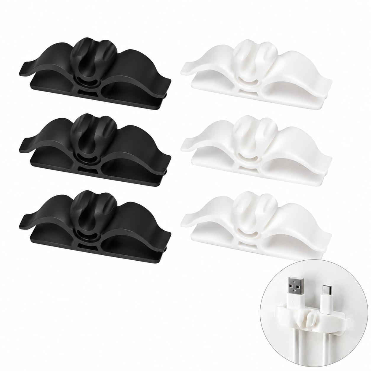 6PCS Upgraded Cord Organiser, Self-Adhesiv Cord Winder, Cable Tidy Clips, Cable Management for Kitchen Appliances, Stick on Appliance Cord Organiser for Air Fryer, Blender, Mixer, Toaster, Coffee Make